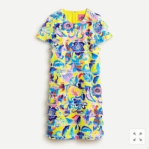 New J.Crew Fringe Shift Dress in Curly Floral